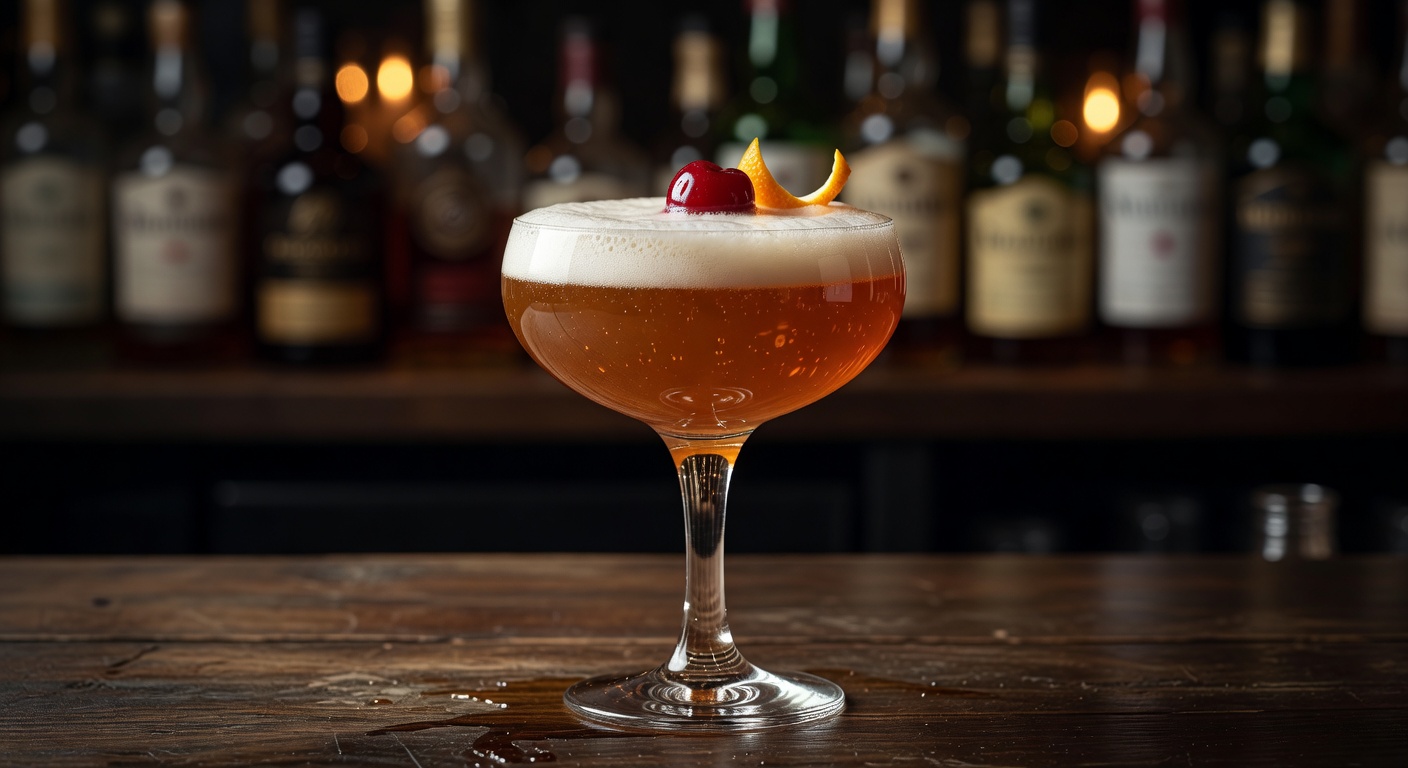 Whiskey Sour in der Coupe-Schale